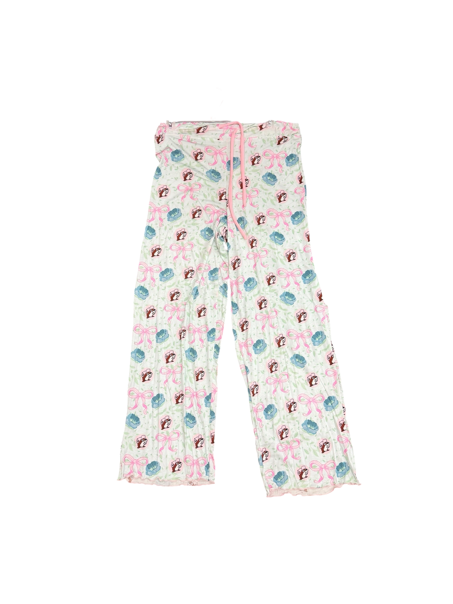Buc-ee’s Bamboo Pajama Set – Women’s Soft Sleepwear Lounge Set | Beaver Print Pink Bow Floral