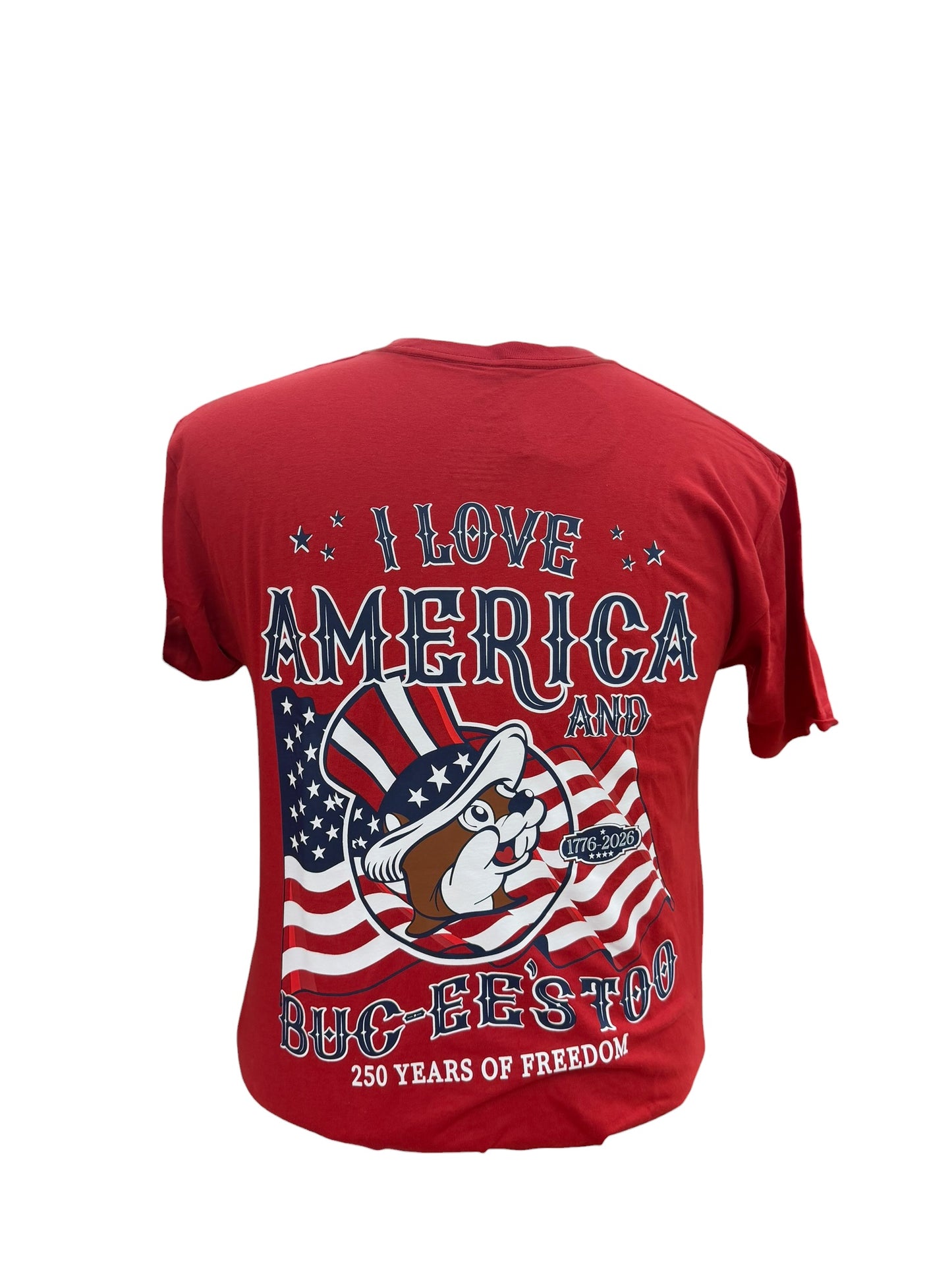 Buc-ee’s “America 250” Patriotic T-Shirt – Red | 250 Years of Freedom Edition 🇺🇸