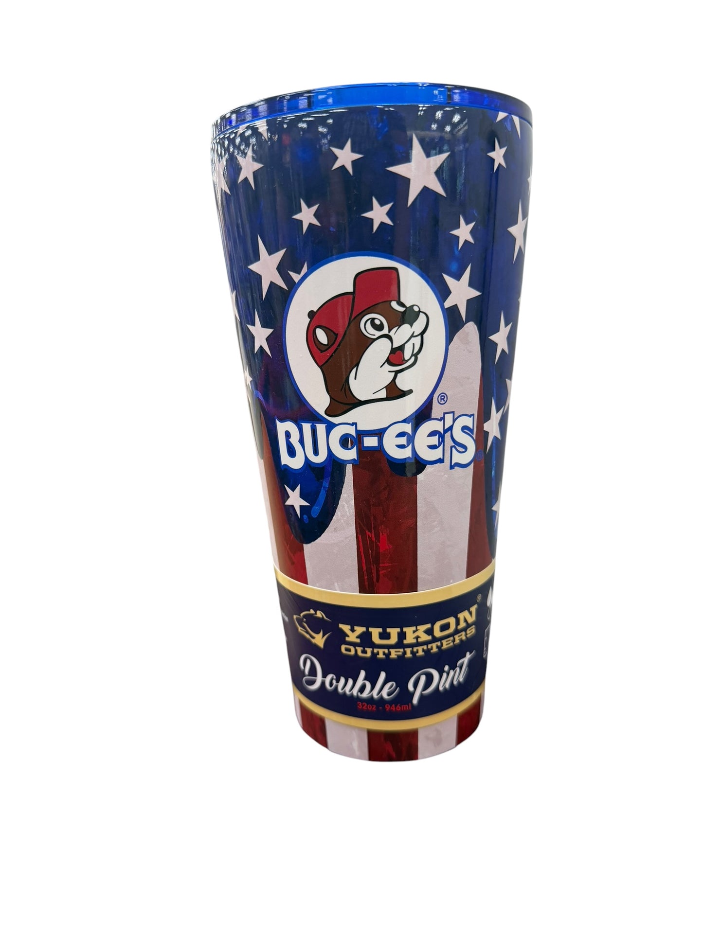 Buc-ee’s Patriotic Tumbler Collection – 32oz Double Pint & 40oz Fit Forty (Red, White & Blue Beaver Design)