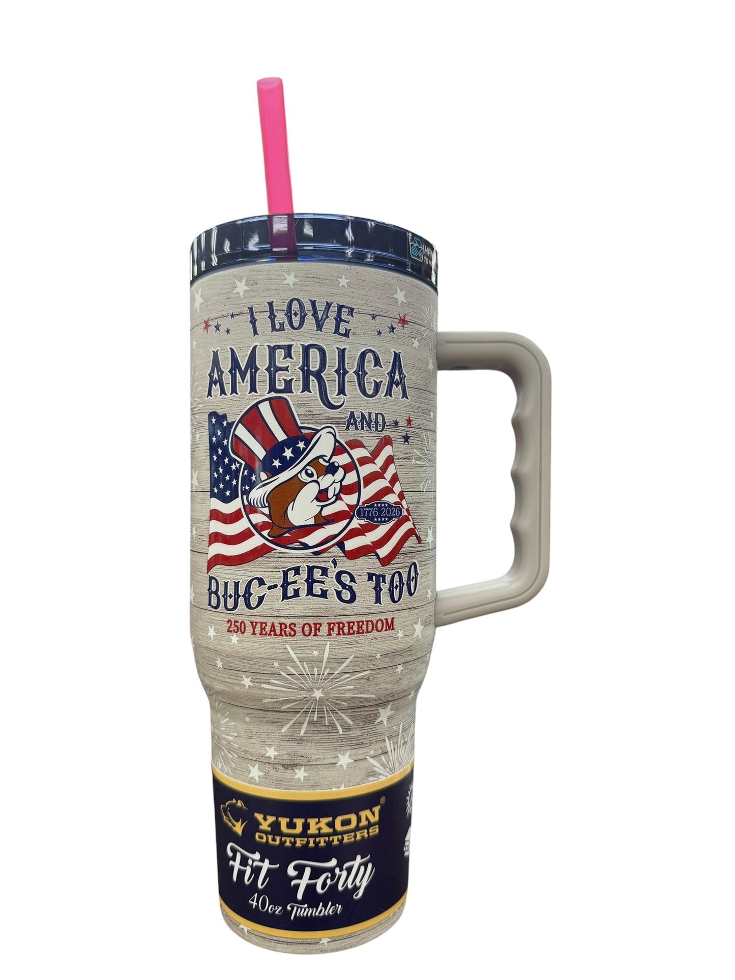 Buc-ee’s Patriotic Tumbler Collection – 32oz Double Pint & 40oz Fit Forty (Red, White & Blue Beaver Design)