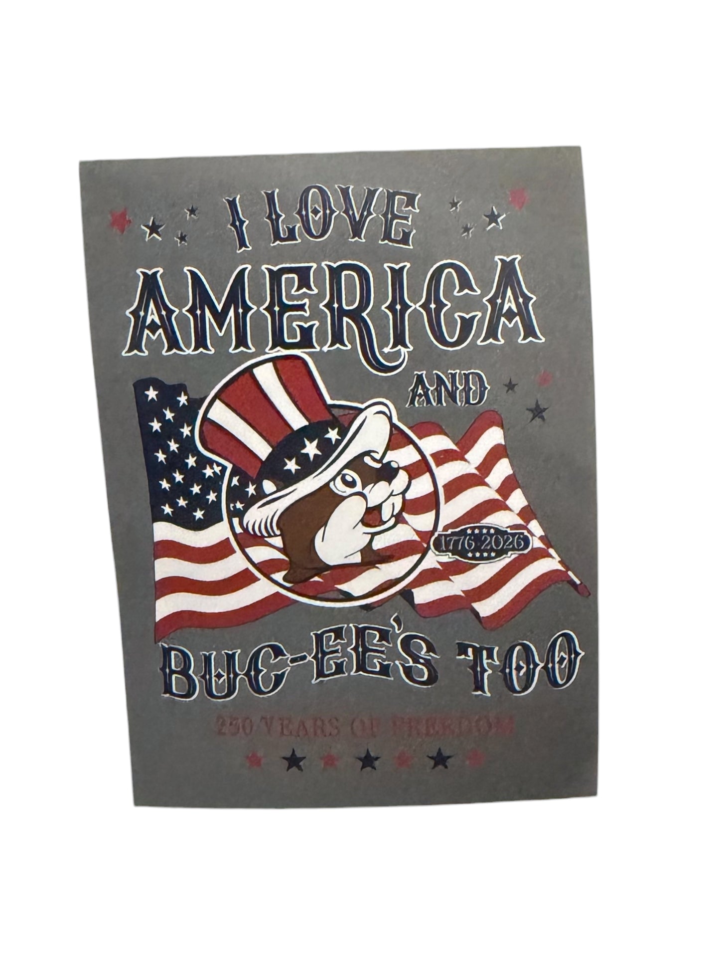Buc-ee’s “I Love America Too” Patriotic Blanket – 50” x 70” Soft Plush Throw (Red, White & Blue Beaver Design)