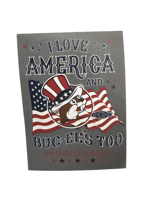 Buc-ee’s “I Love America Too” Patriotic Blanket – 50” x 70” Soft Plush Throw (Red, White & Blue Beaver Design)