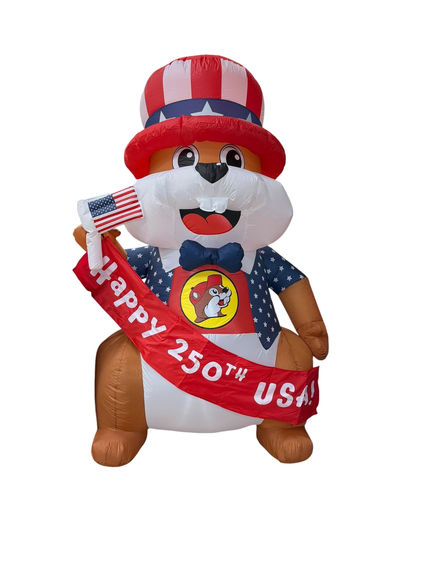 🇺🇸 Buc-ee’s 250th Anniversary Inflatable Beaver – Patriotic Yard Decoration (Uncle Sam Edition)