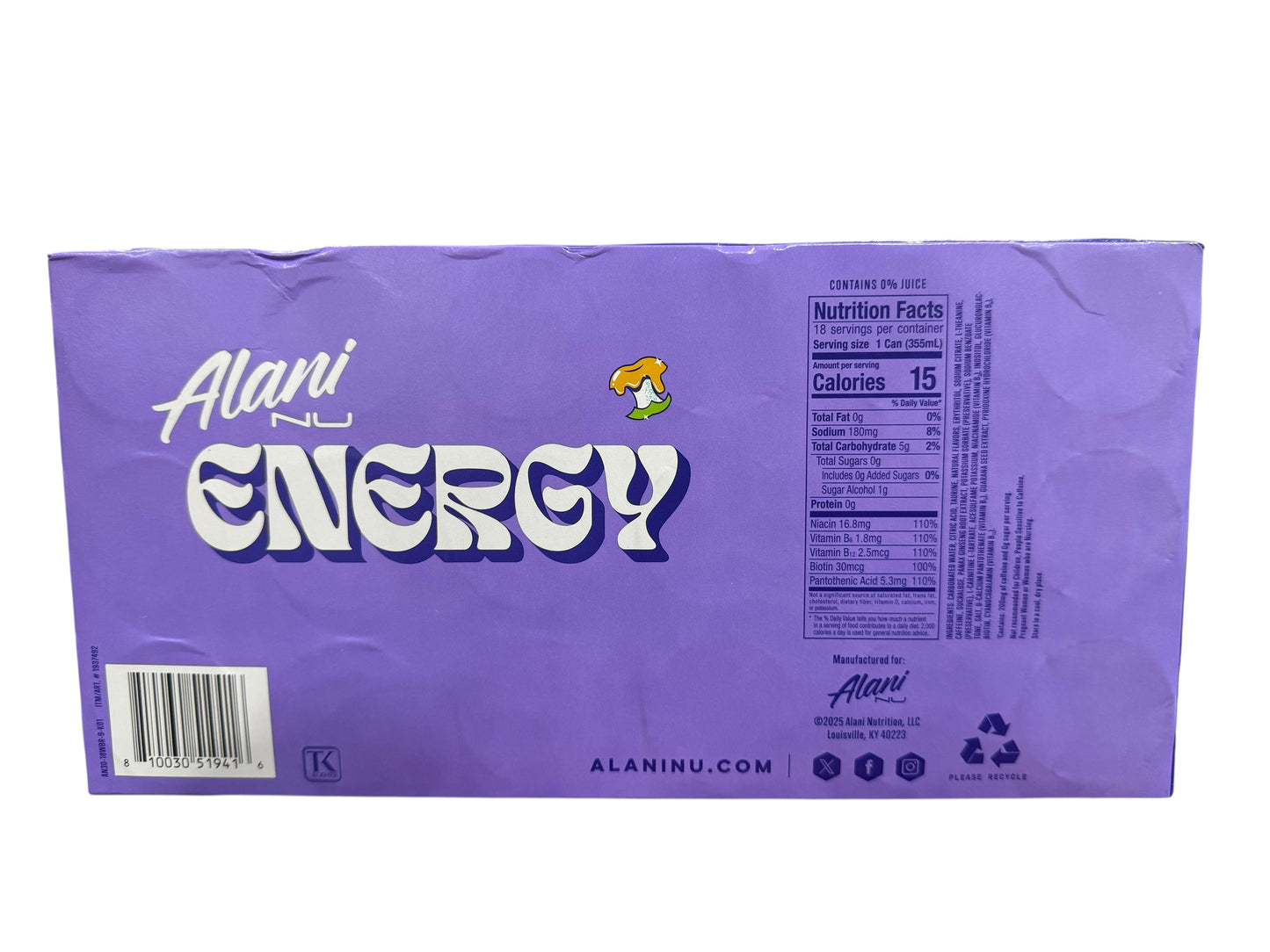 Close-up of Alani Nu Witch’s Brew caramel apple can design