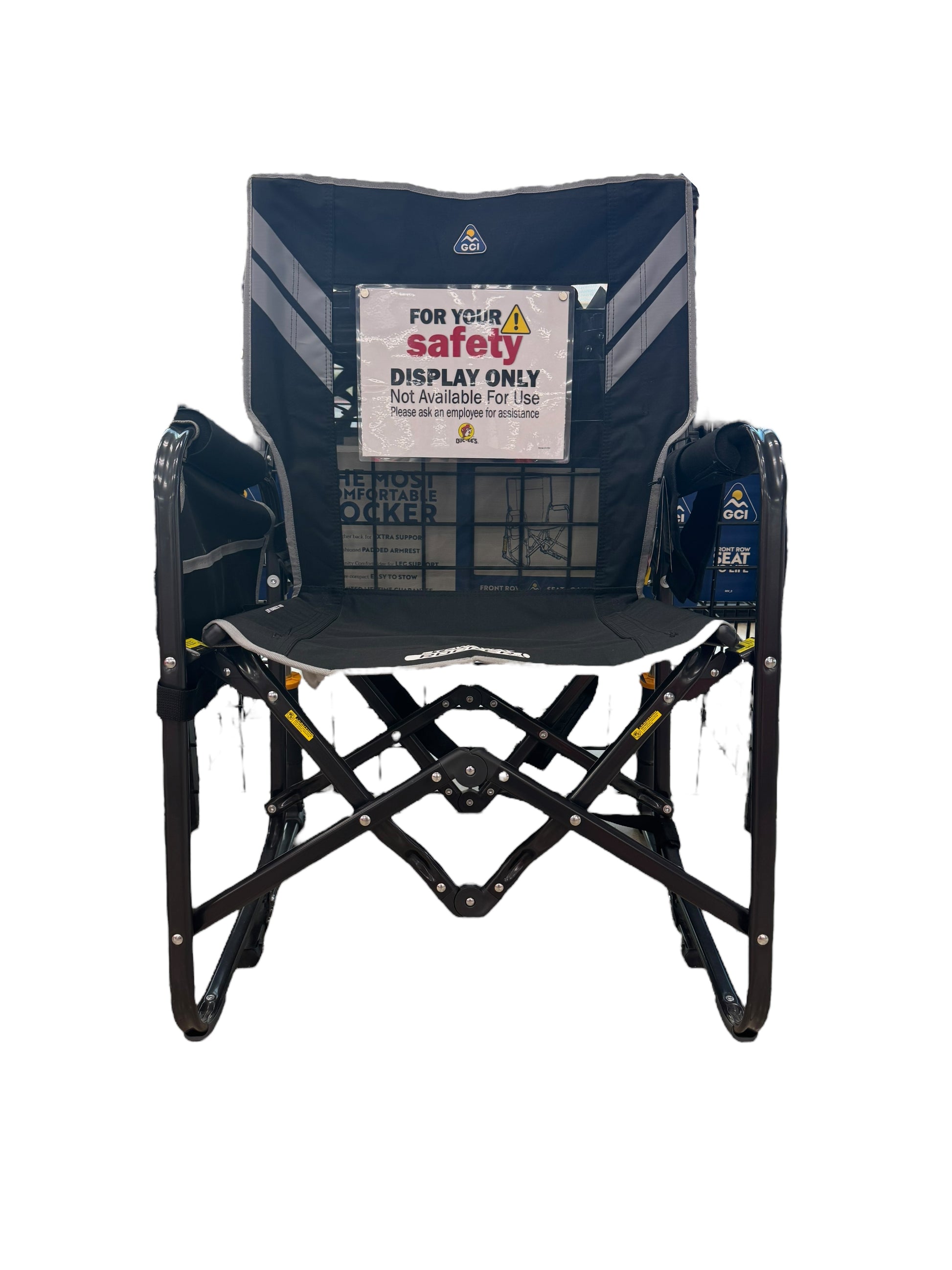 Buc-ee’s Stowaway Rocker Chair open and ready for use
