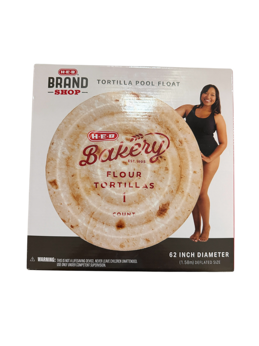 H-E-B Bakery Flour Tortilla Pool Float – 62 Inch Inflatable Tortilla Float