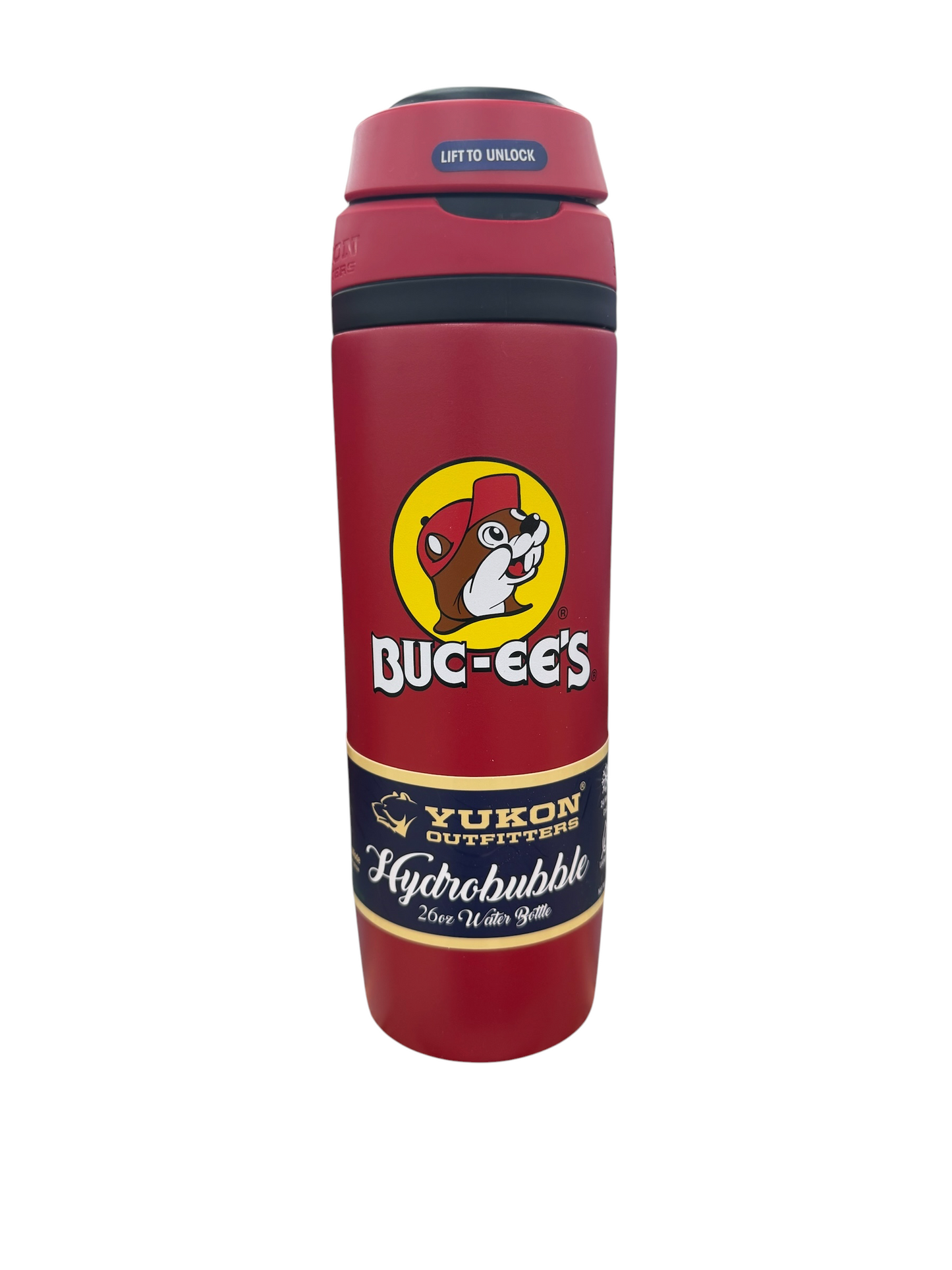Buc-ee’s Yukon Outfitters Hydrobubble Water Bottle – 26 oz Insulated Stainless Steel Bottle – Red