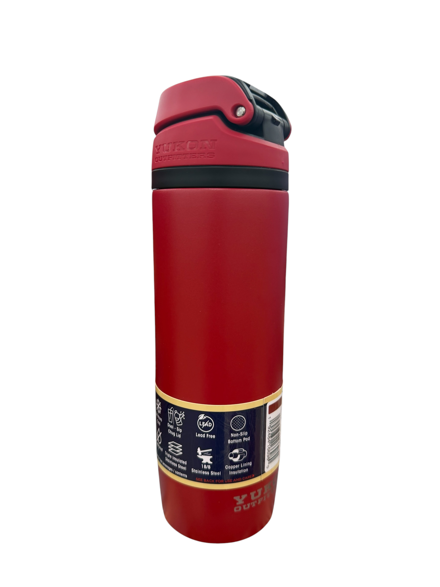 Buc-ee’s Yukon Outfitters Hydrobubble Water Bottle – 26 oz Insulated Stainless Steel Bottle – Red