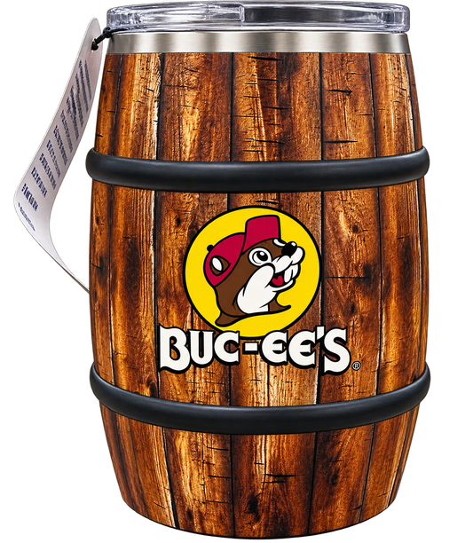 Buc-ee’s x Yukon Outfitters Single Barrel 12 oz Insulated Tumbler – Wood Barrel Design