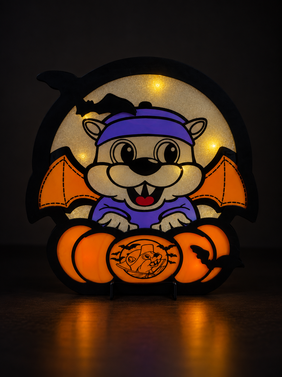 Buc-ee’s Halloween Bat Beaver Light-Up Decoration | Pumpkin Halloween Décor