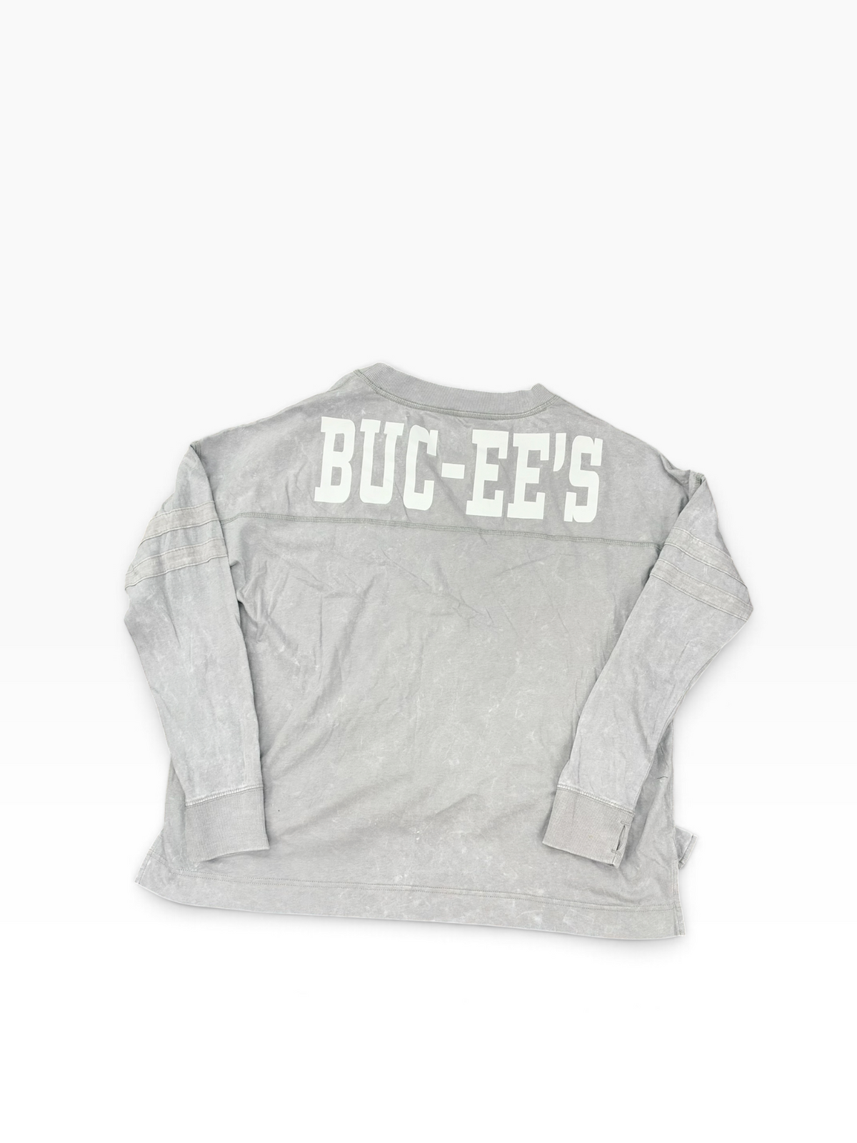 Buc-ee’s Women’s Gray Mineral-Wash V-Neck Long-Sleeve Shirt