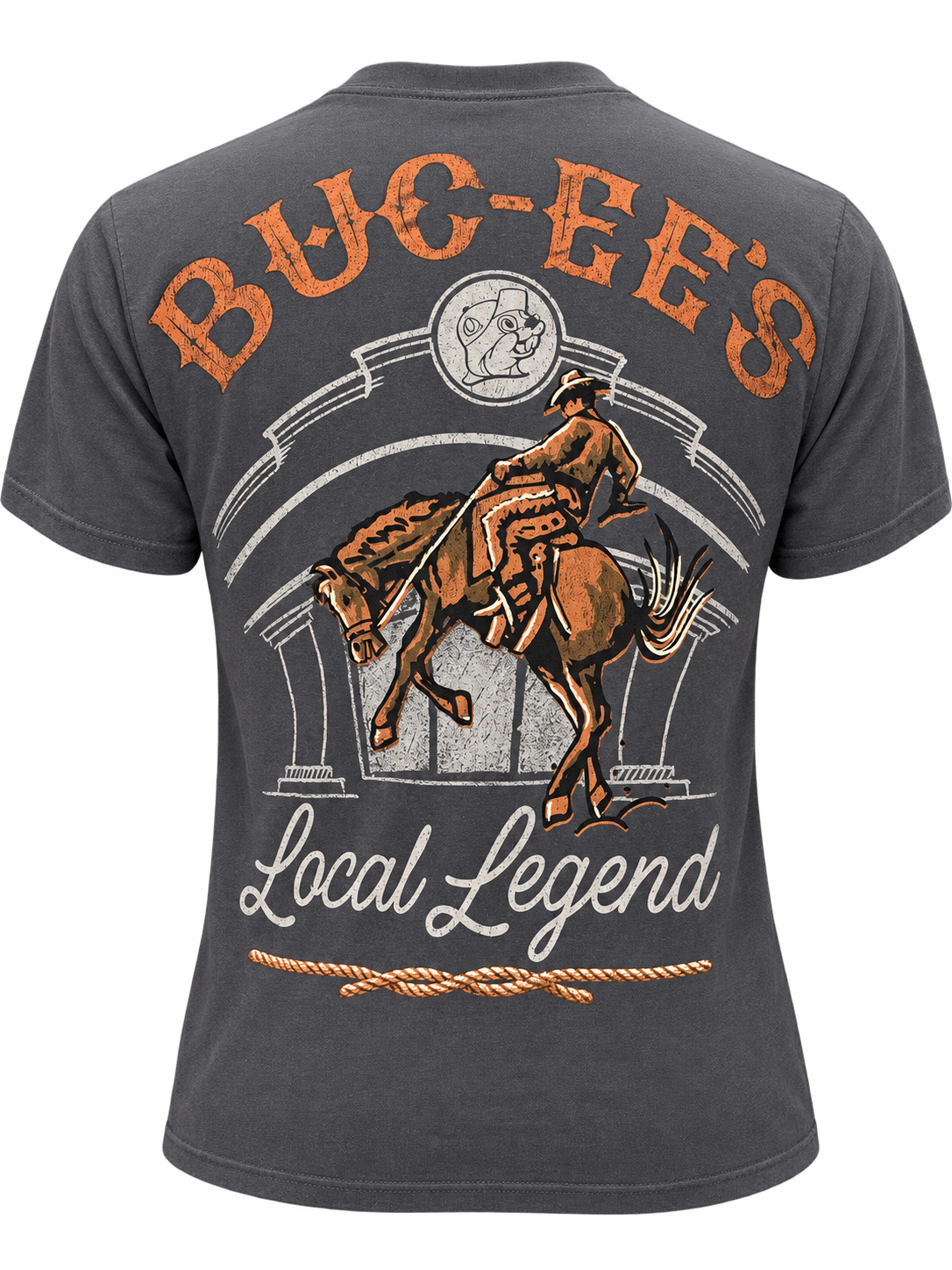 Buc-ee’s Local Legend Cowboy T-Shirt – Charcoal Gray