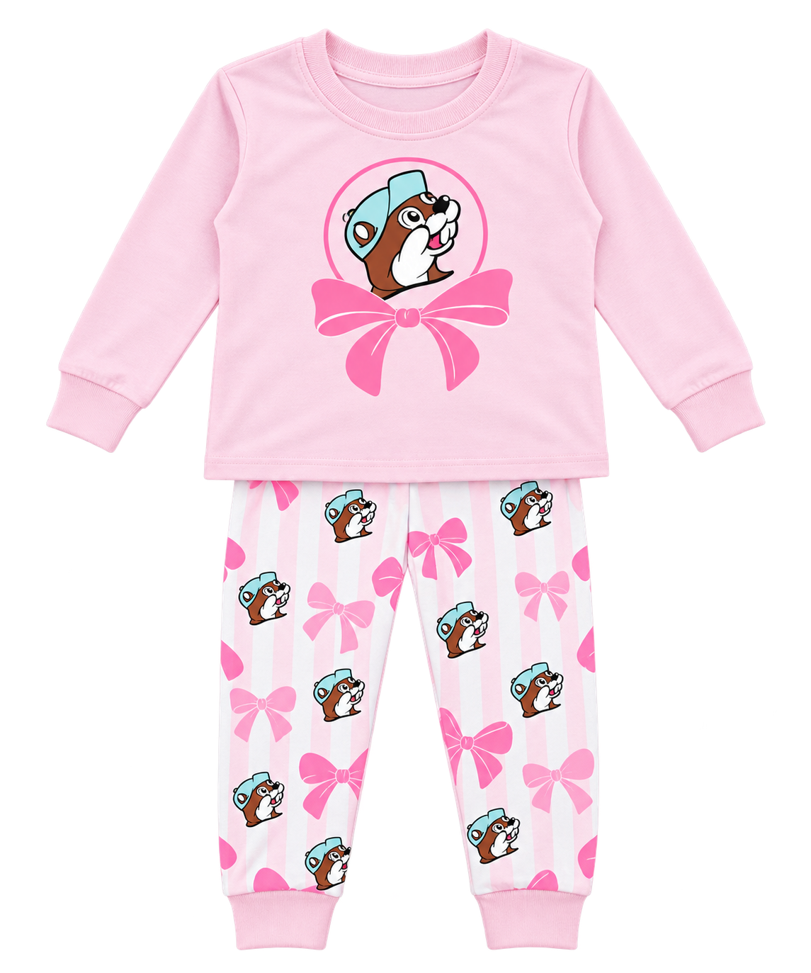 Buc-ee’s Baby Two-Piece Pajama Set – Pink Bow or Red Sports