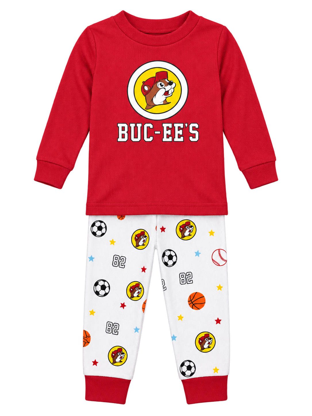 Buc-ee’s Baby Two-Piece Pajama Set – Pink Bow or Red Sports