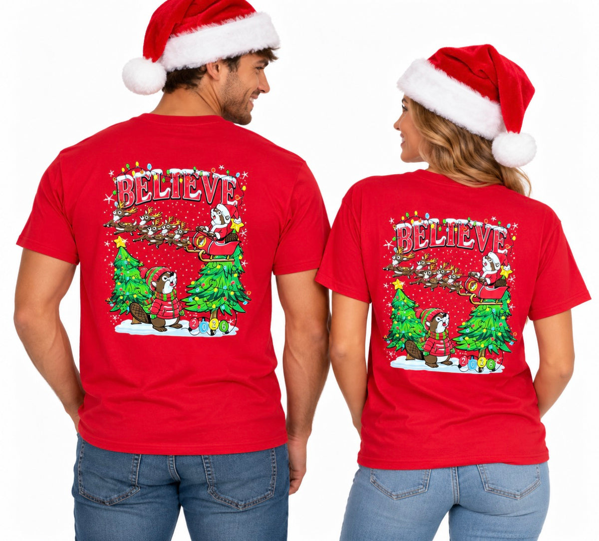 Buc-ee’s “Believe” Christmas 2026 T-Shirt – Red