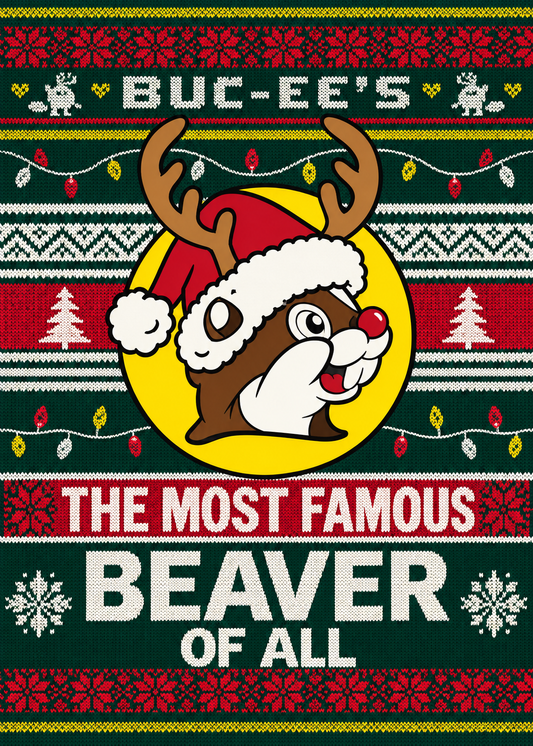 Buc-ee’s Christmas Blanket – The Most Famous Beaver of All – 50” × 70”