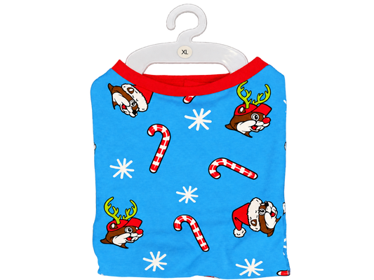 Buc-ee’s Christmas Holiday Pet Shirt – Blue & Red
