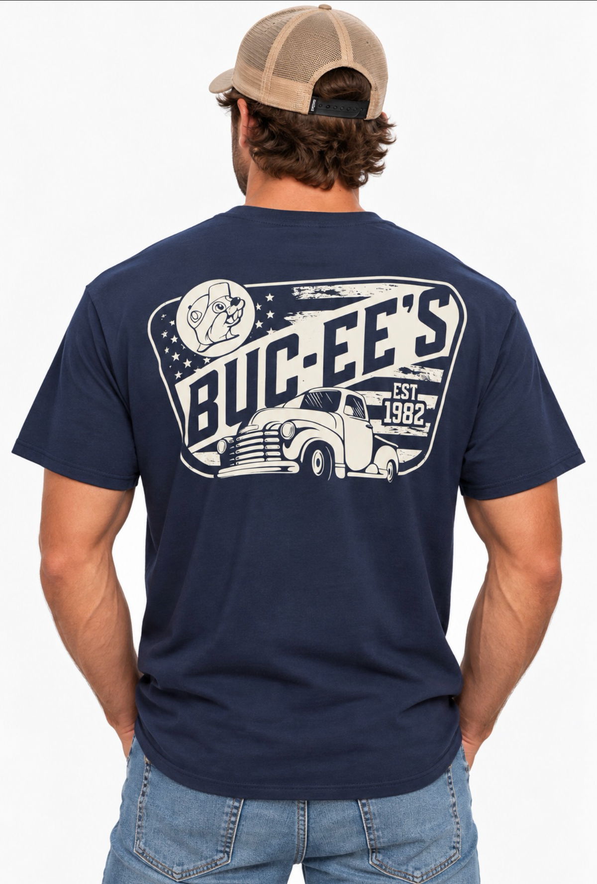 Buc-ee’s Vintage Truck Graphic T-Shirt – Navy