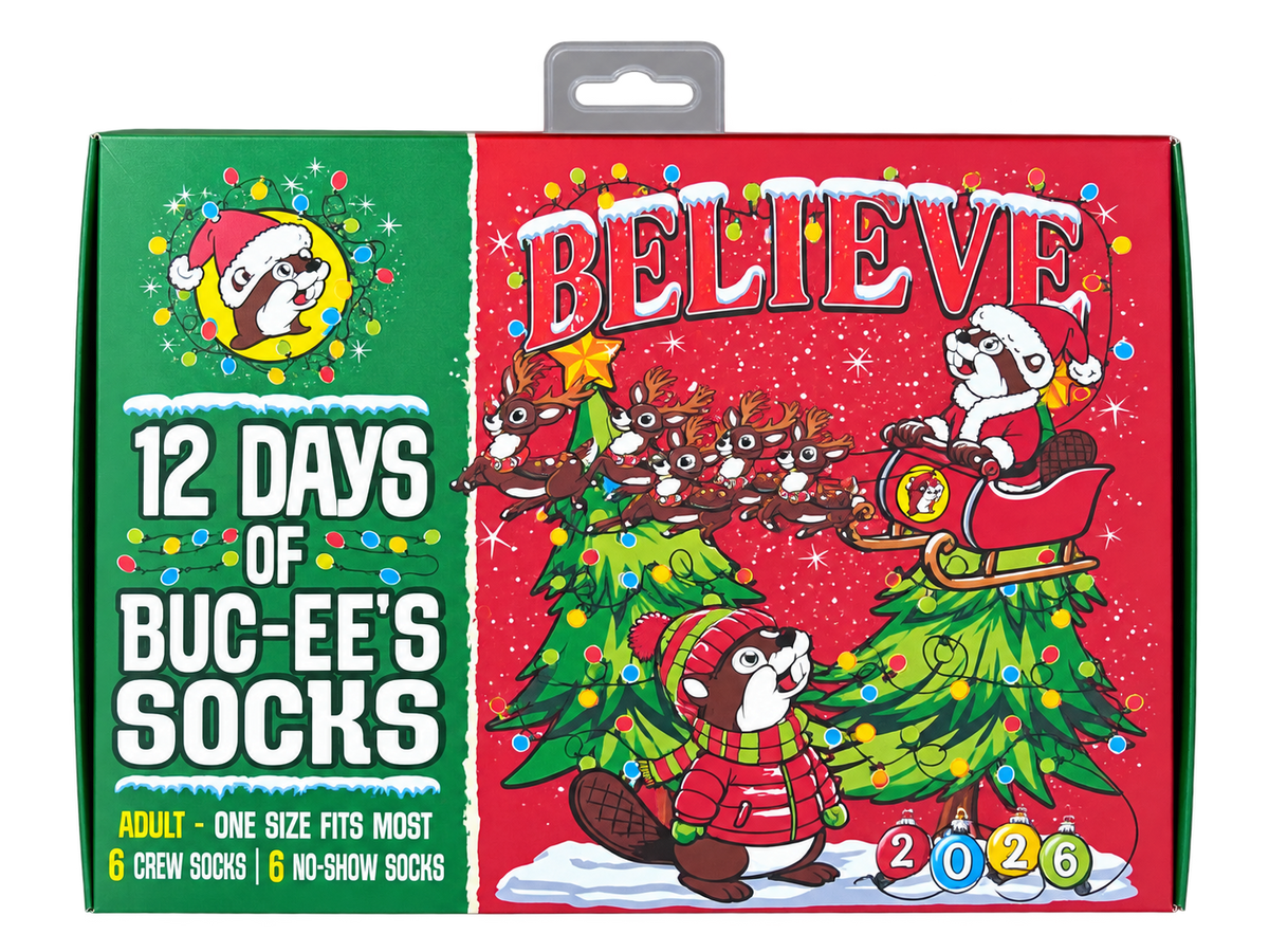 Buc-ee’s 2026 Christmas Sock Advent Calendar – 12 Days of Socks