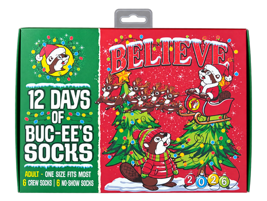 Buc-ee’s 2026 Christmas Sock Advent Calendar – 12 Days of Socks