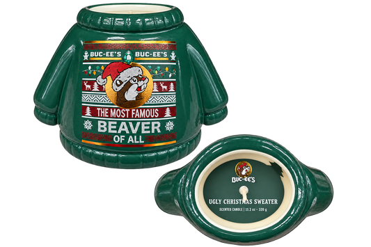 Buc-ee’s Ugly Christmas Sweater Scented Candle – 11.3 oz