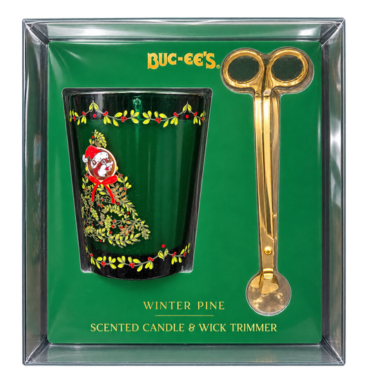 Buc-ee’s Winter Pine Scented Candle & Wick Trimmer Gift Set – 11.4 oz