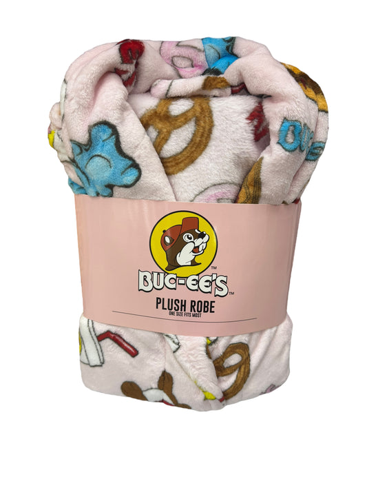 Buc-ee’s Plush Robe – Snack Print (One Size Fits Most)